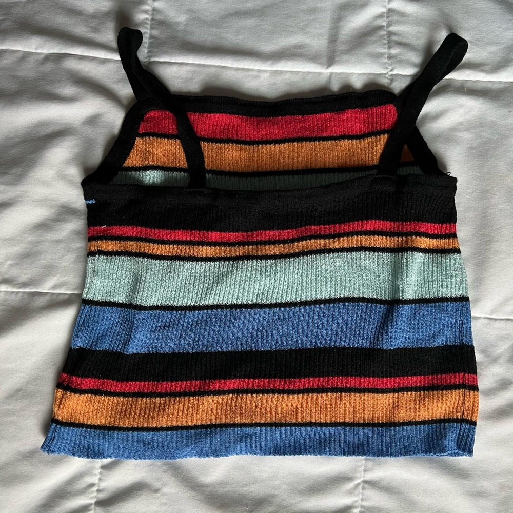 Striped Multicolor Ribbed Tank Top - Picture 2 of 2